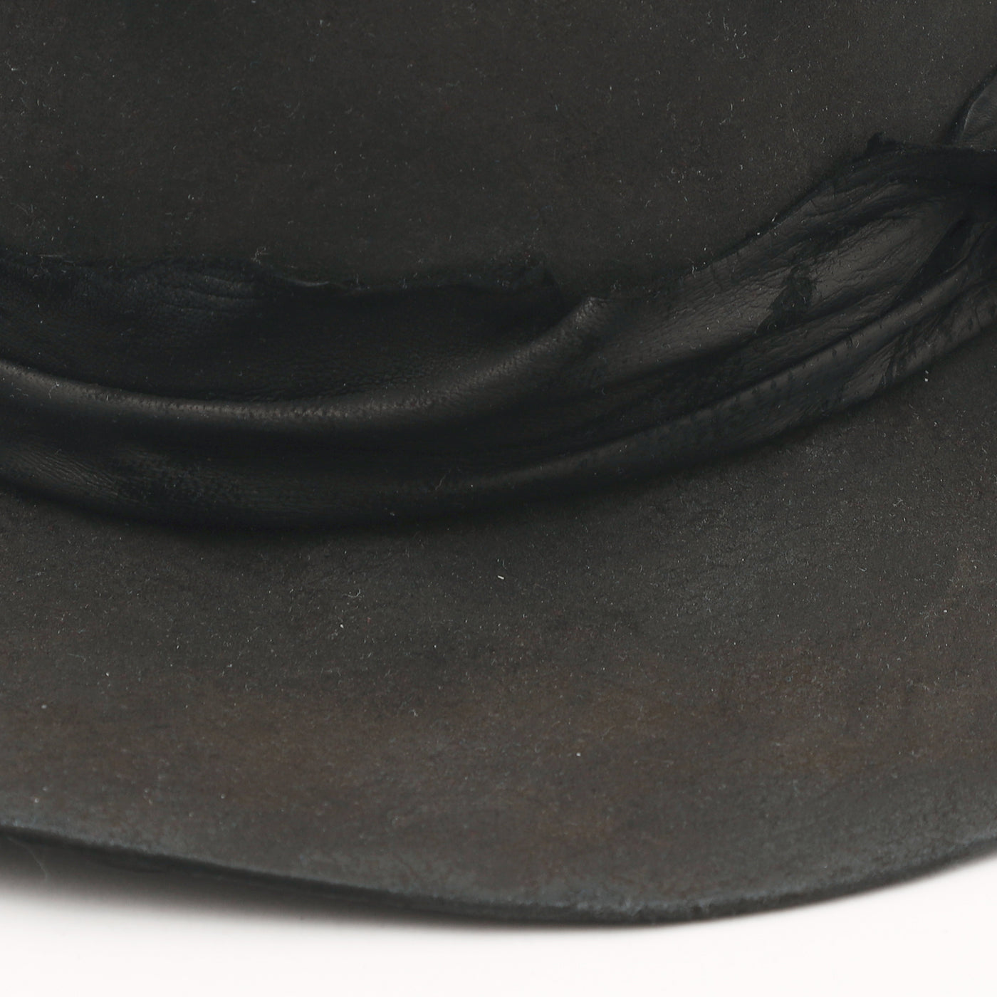Rabbit Charcoal Burned Rope Hat / BLACK