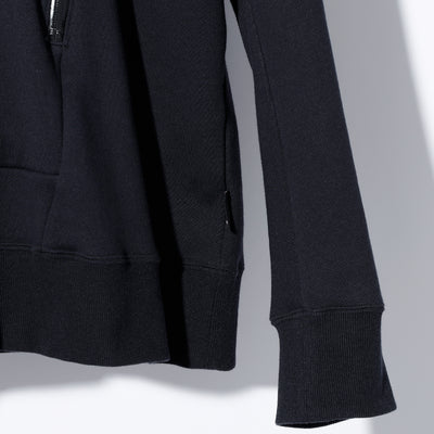 «CORDURA»NYLON HEAVY SWEAT HIGH-NECKED P/O HOODIE / B:BLACK