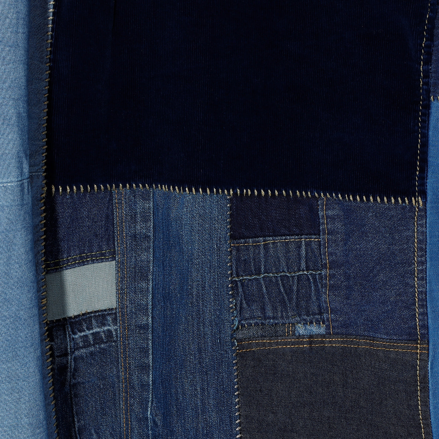 REMAKE PATCH WORK OVERSIZED SHIRT BLOUSON / A:MIX INDIGO PATCH  WORK