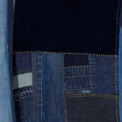 REMAKE PATCH WORK OVERSIZED SHIRT BLOUSON / A:MIX INDIGO PATCH  WORK
