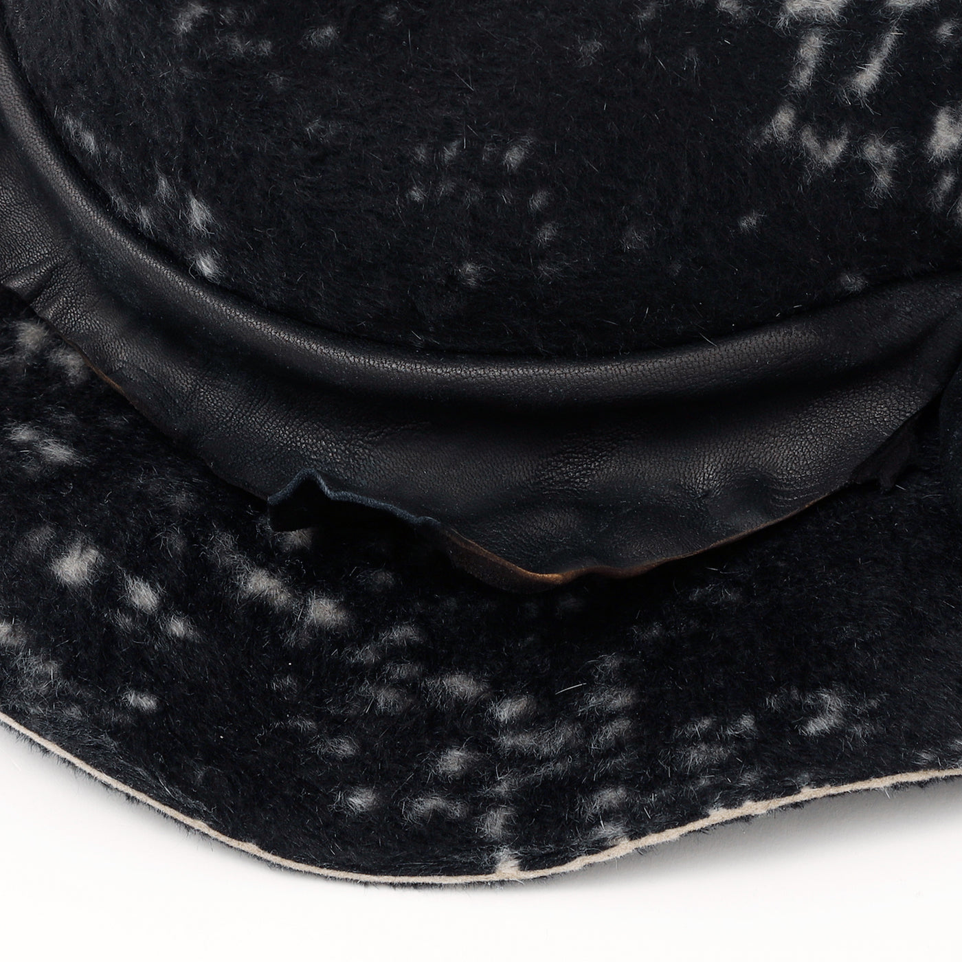 Snake Pattern Rabbit Fur Hat / BLACK