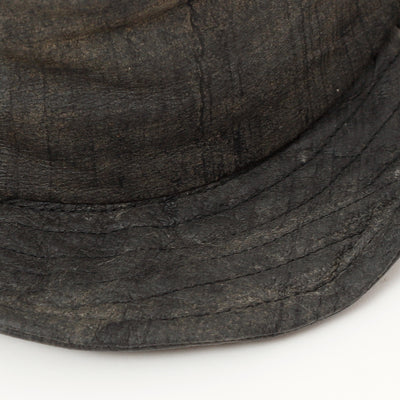 Charcoal Leather Bucket Hat  / CHARCOAL