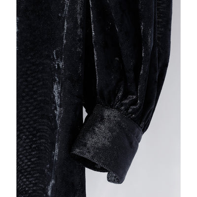 VELOUR VEIL PIRATE SHIRT / BLACK