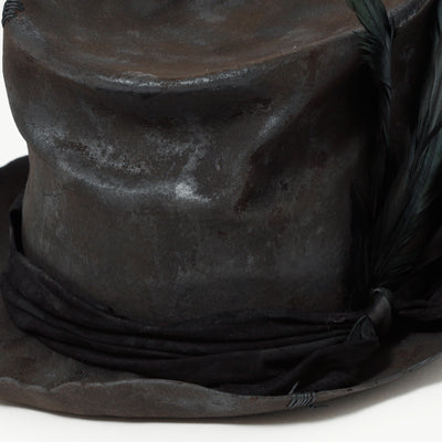 Charcoal Crow Crash Silk Hat / BLACK