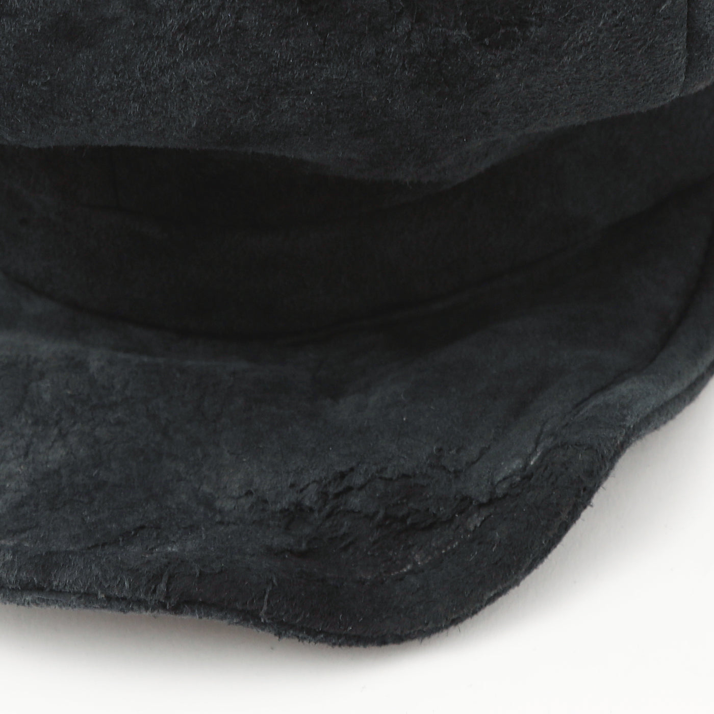 Processed Leather Casquette / BLACK