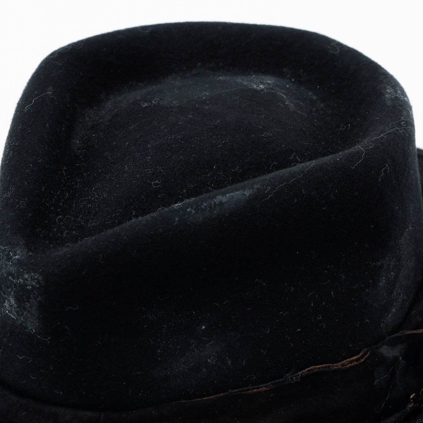 Chain & Leather Painting Fedora Hat / BLACK