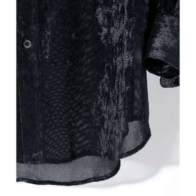 VELOUR VEIL PIRATE SHIRT / BLACK
