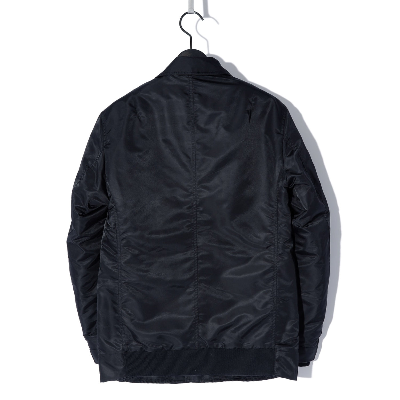 FAKE LAYERED NYLON JK w/HOOD / BLACK