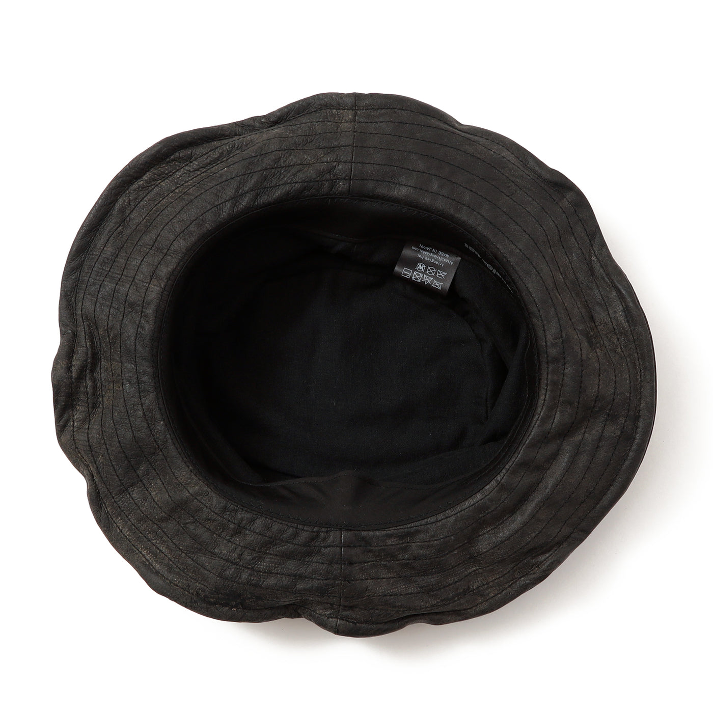 Charcoal Leather Bucket Hat  / CHARCOAL