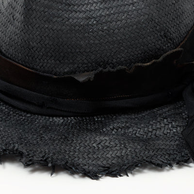 Black Paper Fedora Hat / BLACK
