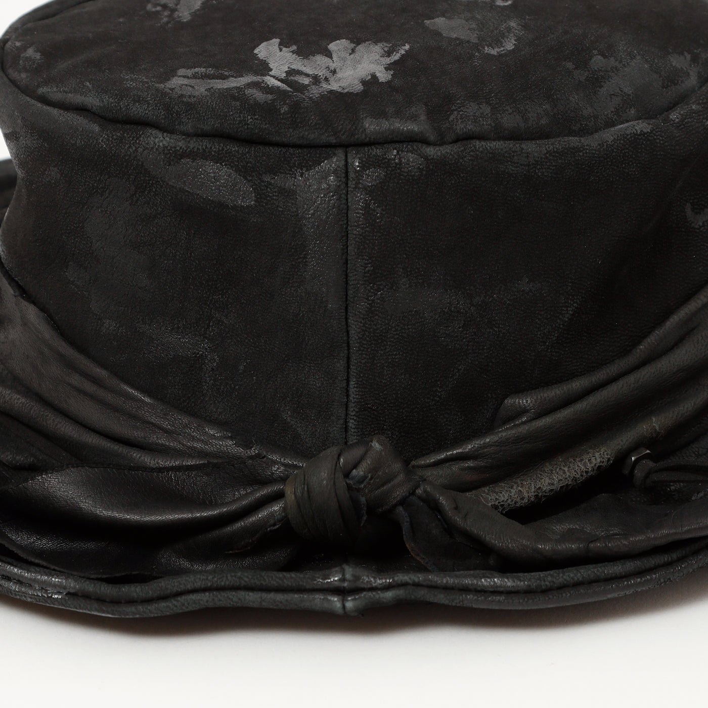 Painting Leather Bucket Hat / BLACK