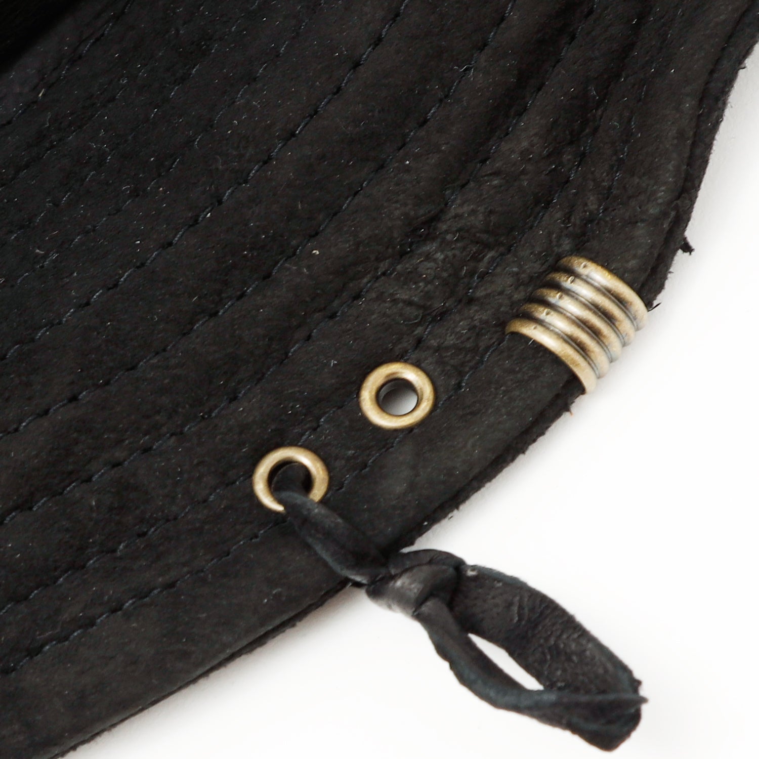Small Triangle Hat triangles hat(トライアングルズハット) Black Leather Gold Eyelet Hat / BLACK – ANRE ...