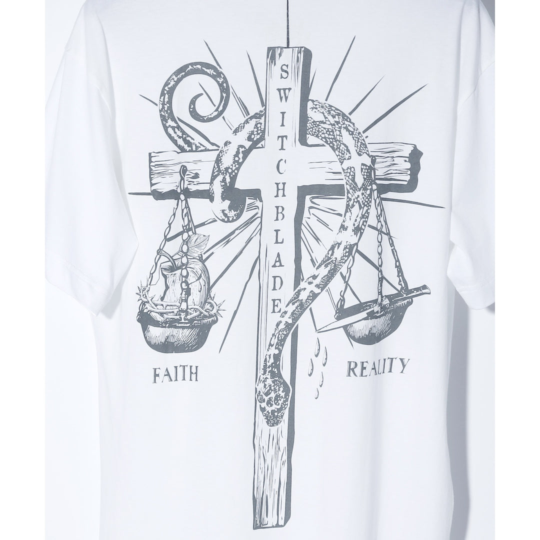 SWITCHBLADE(スイッチブレード) FAITH & REALITY TEE / WHITE – ANRE-R