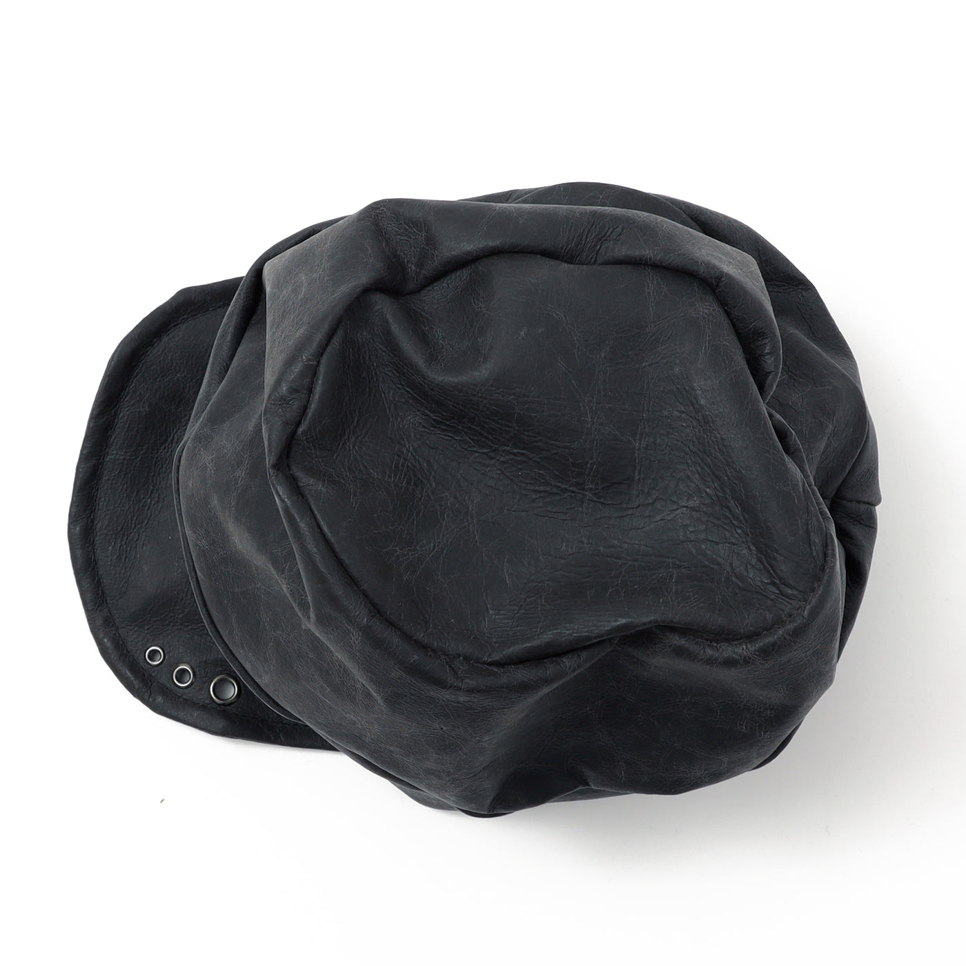 Leather Chain Turn Cap / BLACK