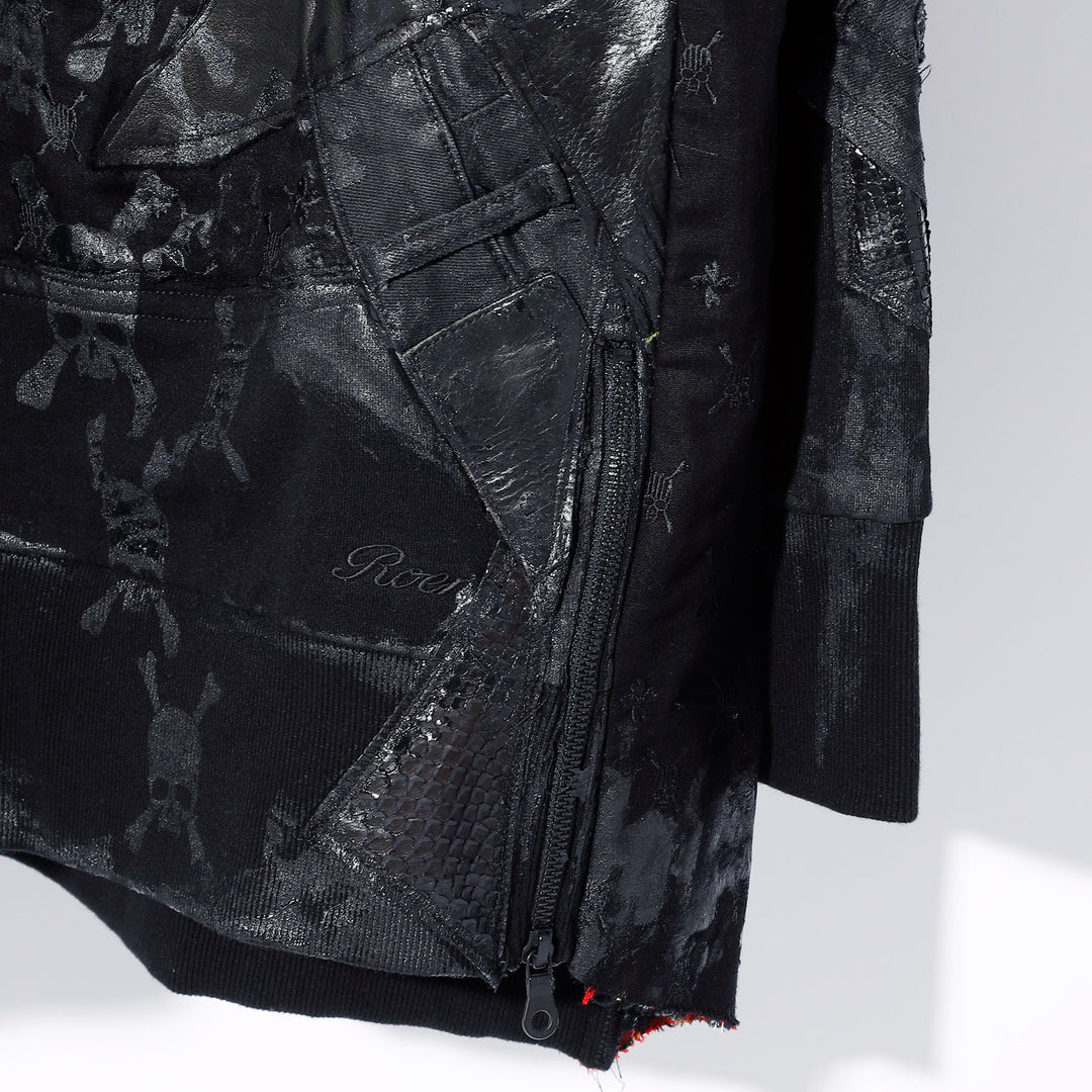 Roen(ロエン) REMAKE LEATHER DENIM MIX COATING BIG PO / BLACK