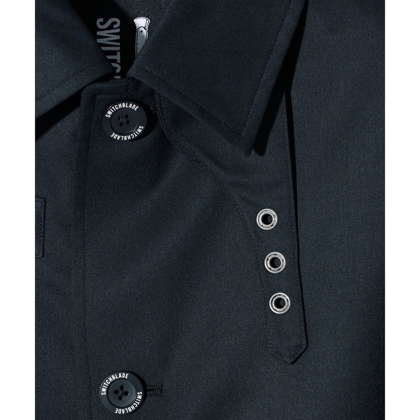 PLEATED TAILCOAT w/STUDS / BLACK