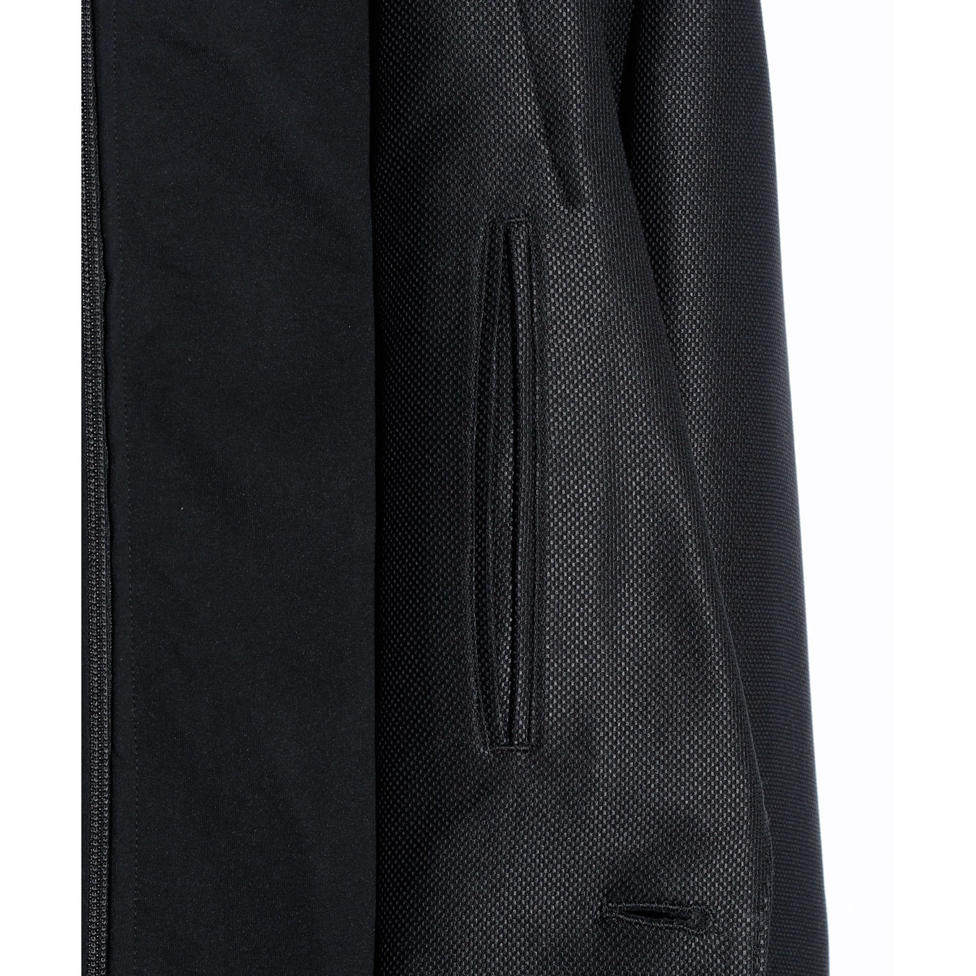 FAKE LAYERED HOODED JK / BLACK