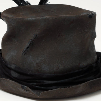 Charcoal Crow Crash Silk Hat / BLACK