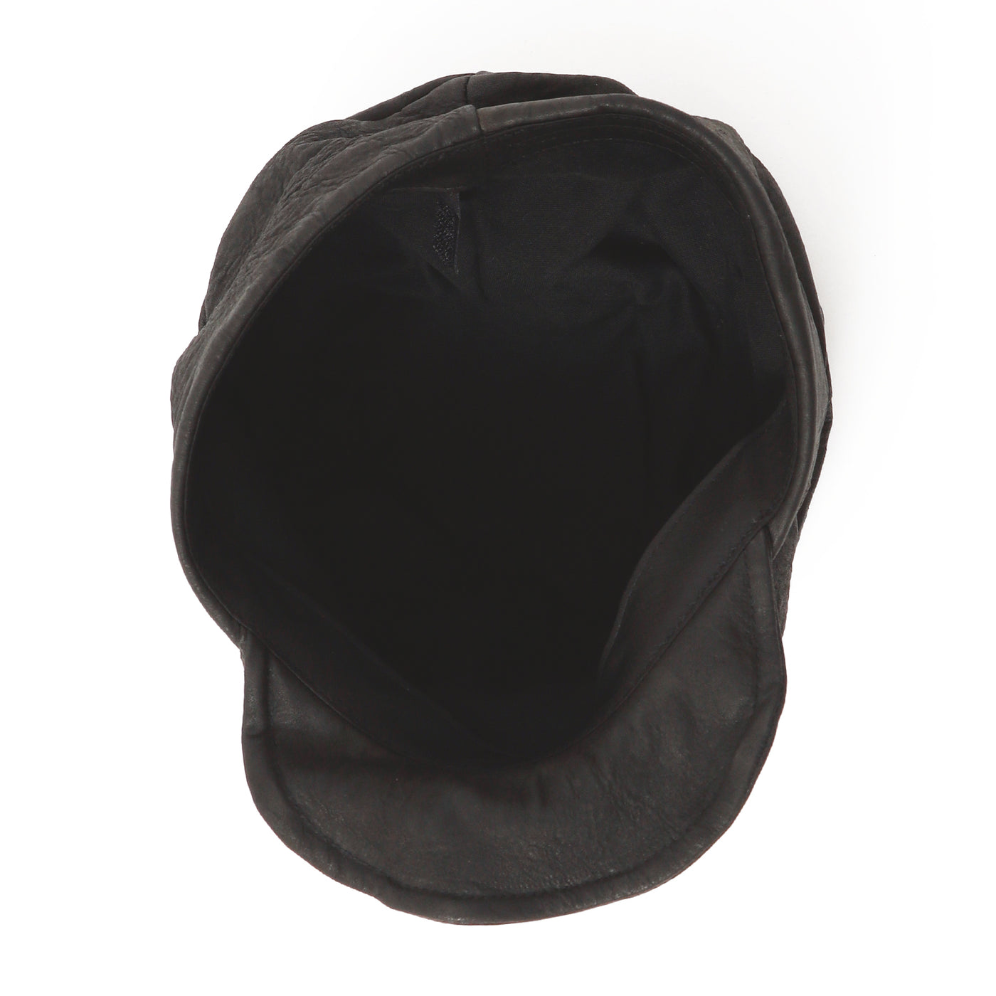 Bleached Leather Turn Cap / BLACK