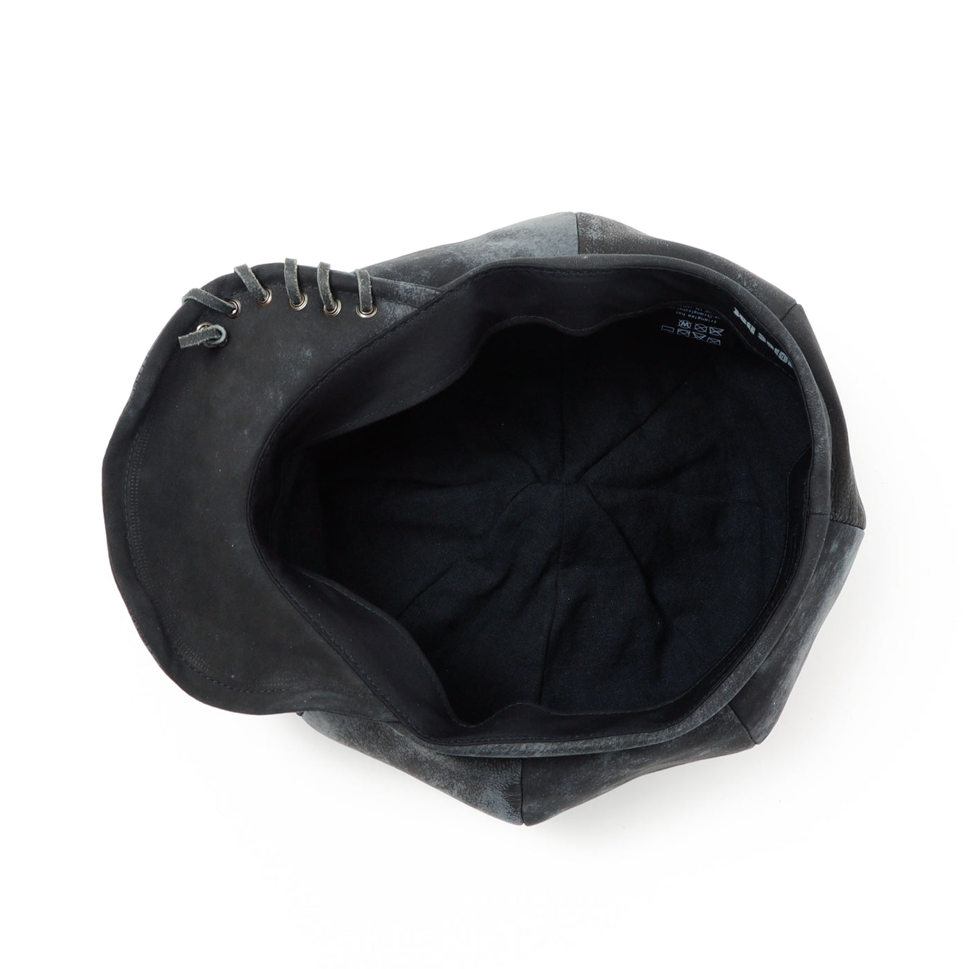 Eyelet Leather Casquette / BLACK