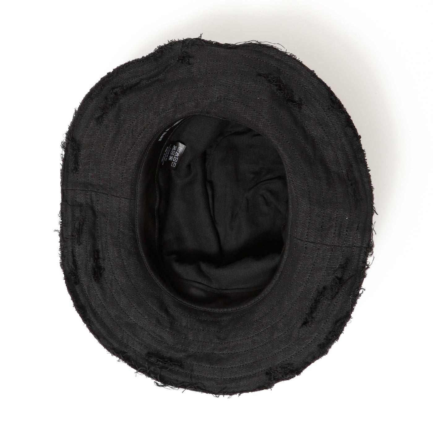 Dirty Black Linen Damaged Fedora Hat / BLACK