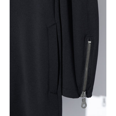 HIGH-NECK LONG HOODIE JK / BLACK