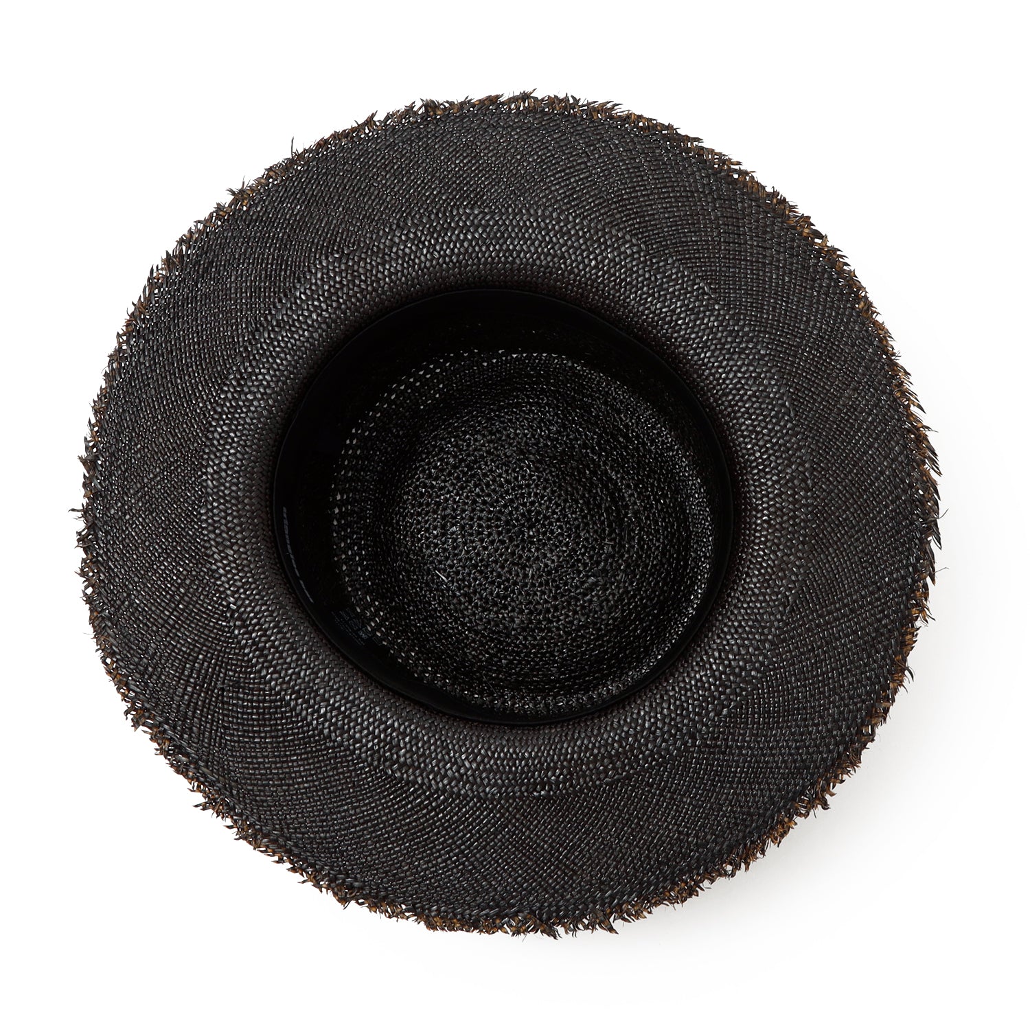 Small Triangle Hat triangles hat(トライアングルズハット) Leather Ribbon Flat Panama Hat / BLACK ...