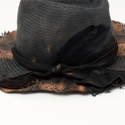 Bleach Paper Feather Fedora Hat / BLACK
