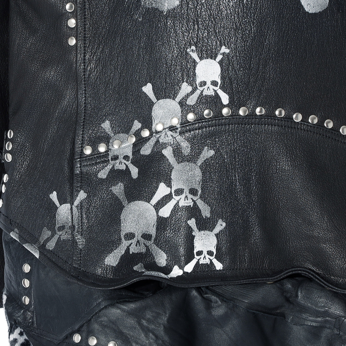 Roen(ロエン) REMAKE STUDS WHITE LEO SKULL RIDERS JKT / BLACK – ANRE-R SALON