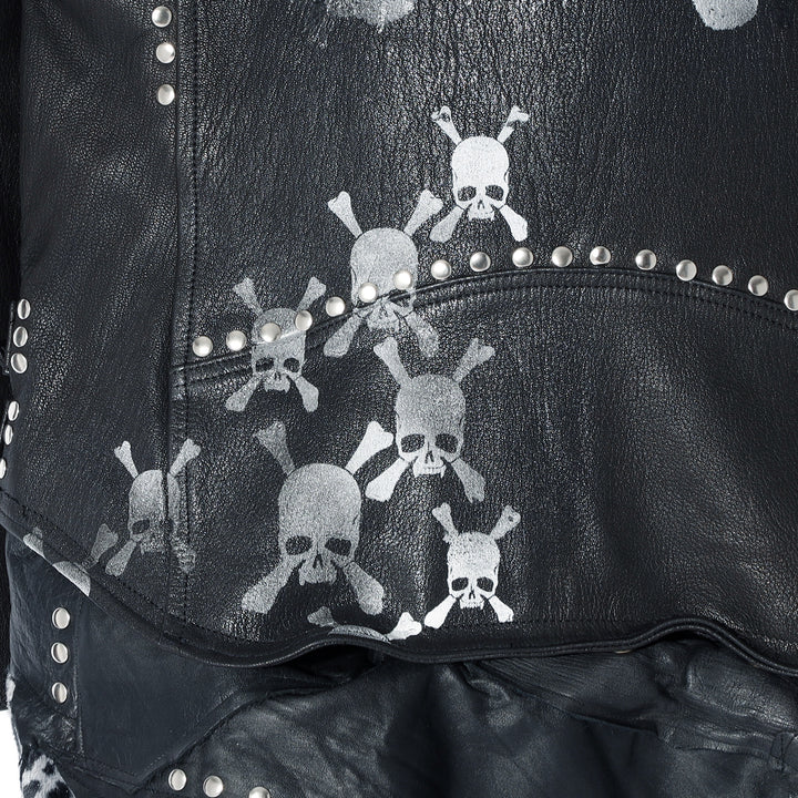 Roen(ロエン) REMAKE STUDS WHITE LEO SKULL RIDERS JKT / BLACK