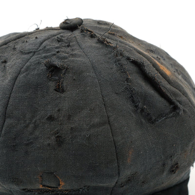 Damege & Burned Linen Casquette / BLACK