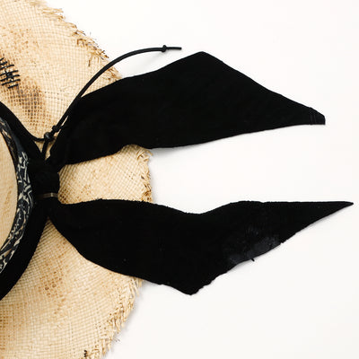 Bandana&Leather Burned Panama Hat / BEIGE