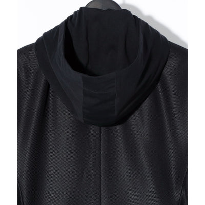 FAKE LAYERED HOODED JK / BLACK