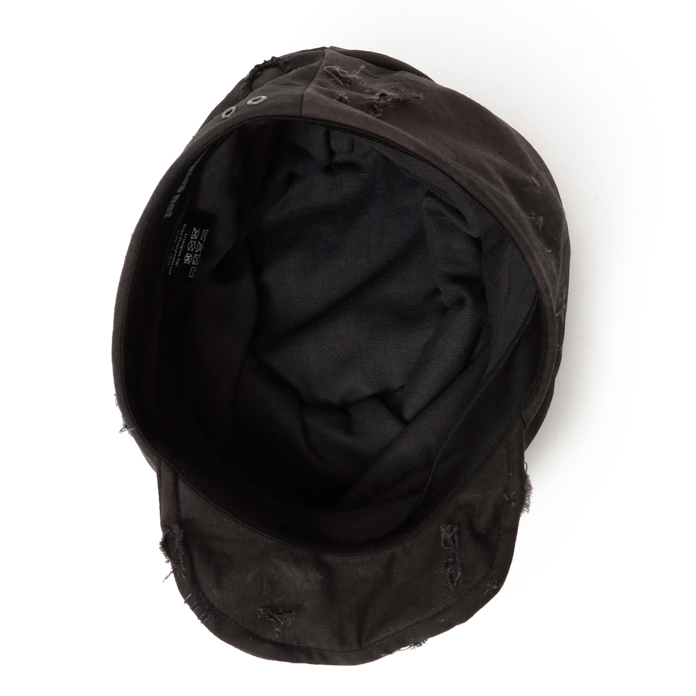 Dyed Linen Turn Cap / BLACK