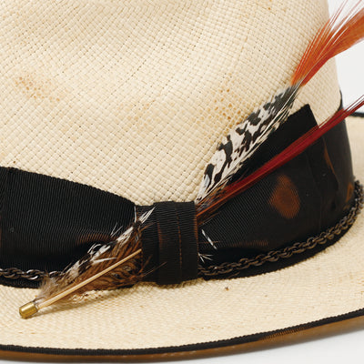 Feather Chain Western Hat / BEIGE