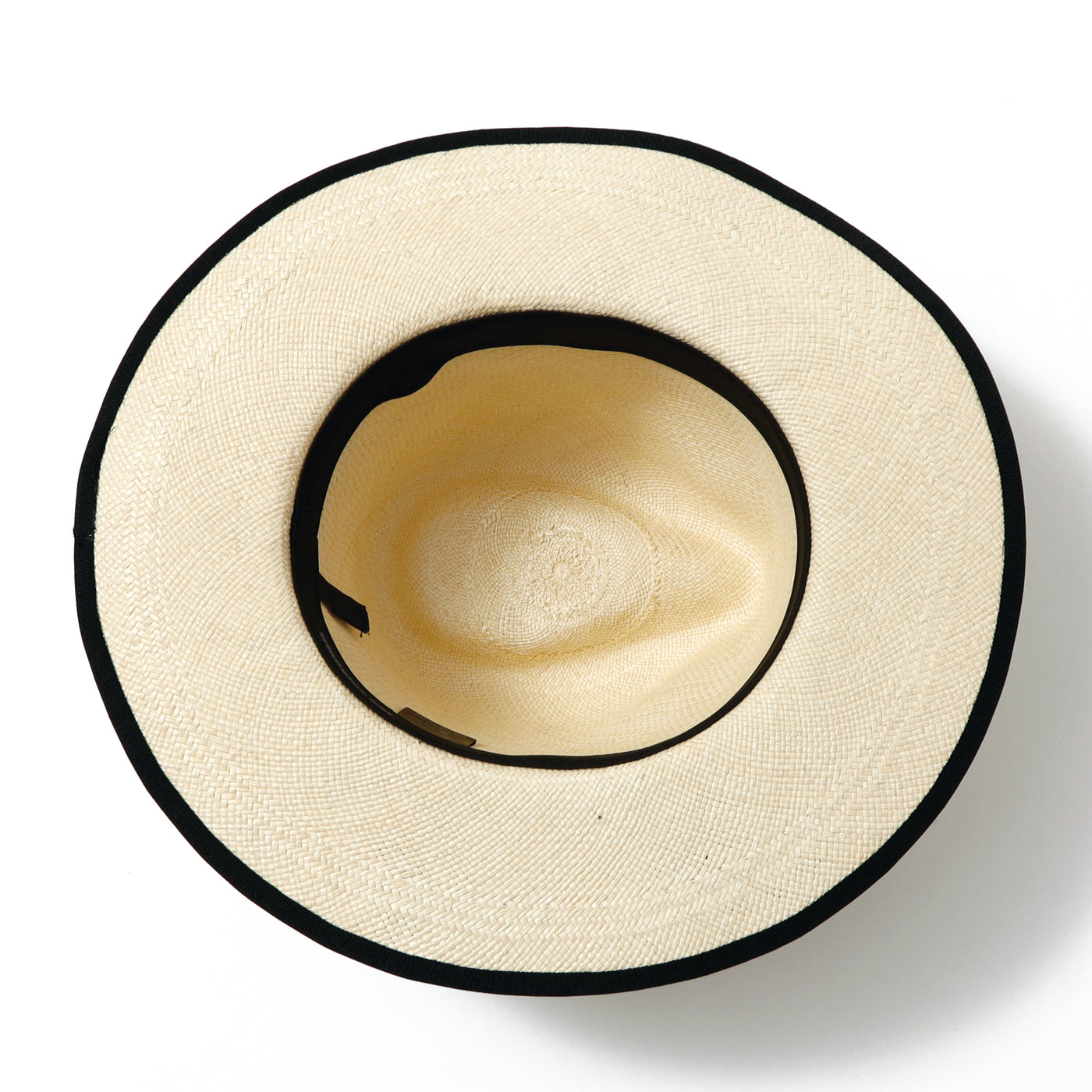 Feather Chain Fedora Panama Hat / BEIGE