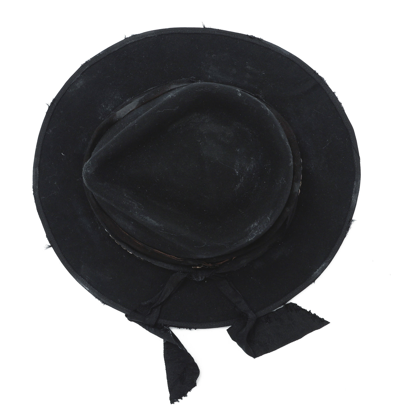 Chain & Leather Painting Fedora Hat / BLACK