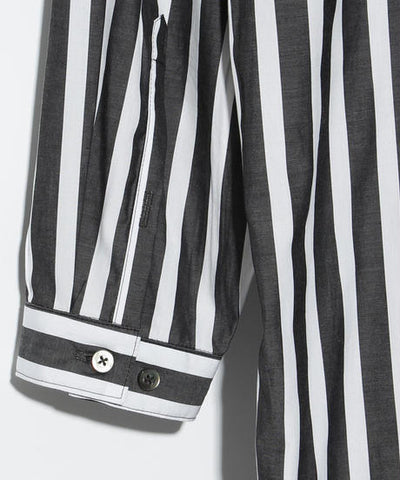 striped long shirt / WHITE/BLACK