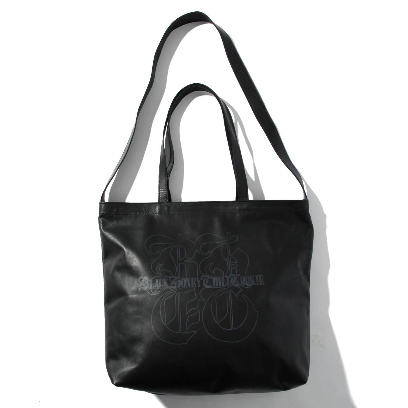 B.H.C.C Big Logo Leather Tote Bag / BLACK