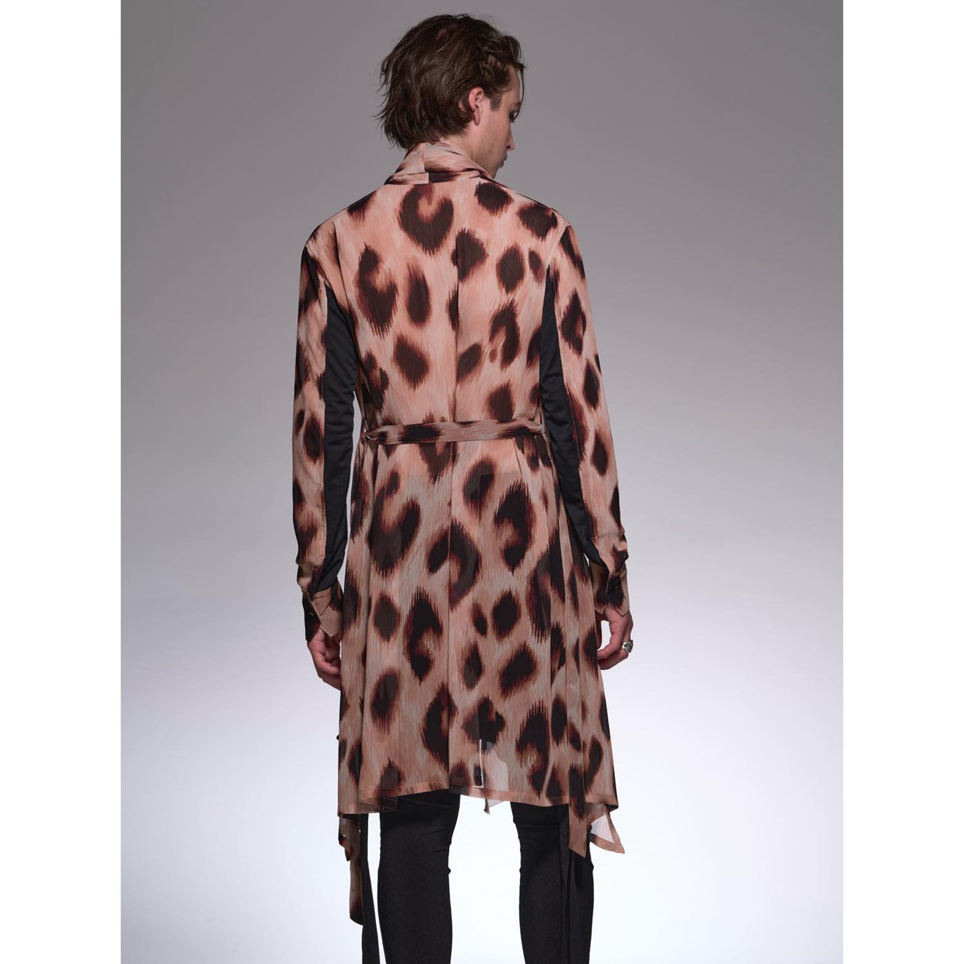 LeopardYOURYU StoalFlareShirt / Black&Beige