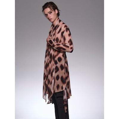 LeopardYOURYU StoalFlareShirt / Black&Beige