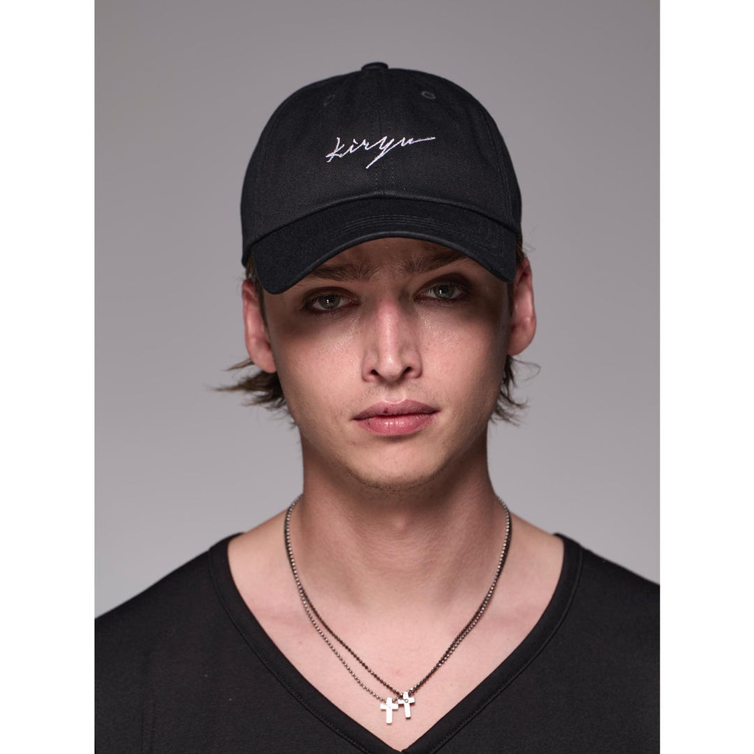 kiryuyrik(キリュウキリュウ)Twill LowCap / Black x WhiteEmbroidery – ANRE-R SALON