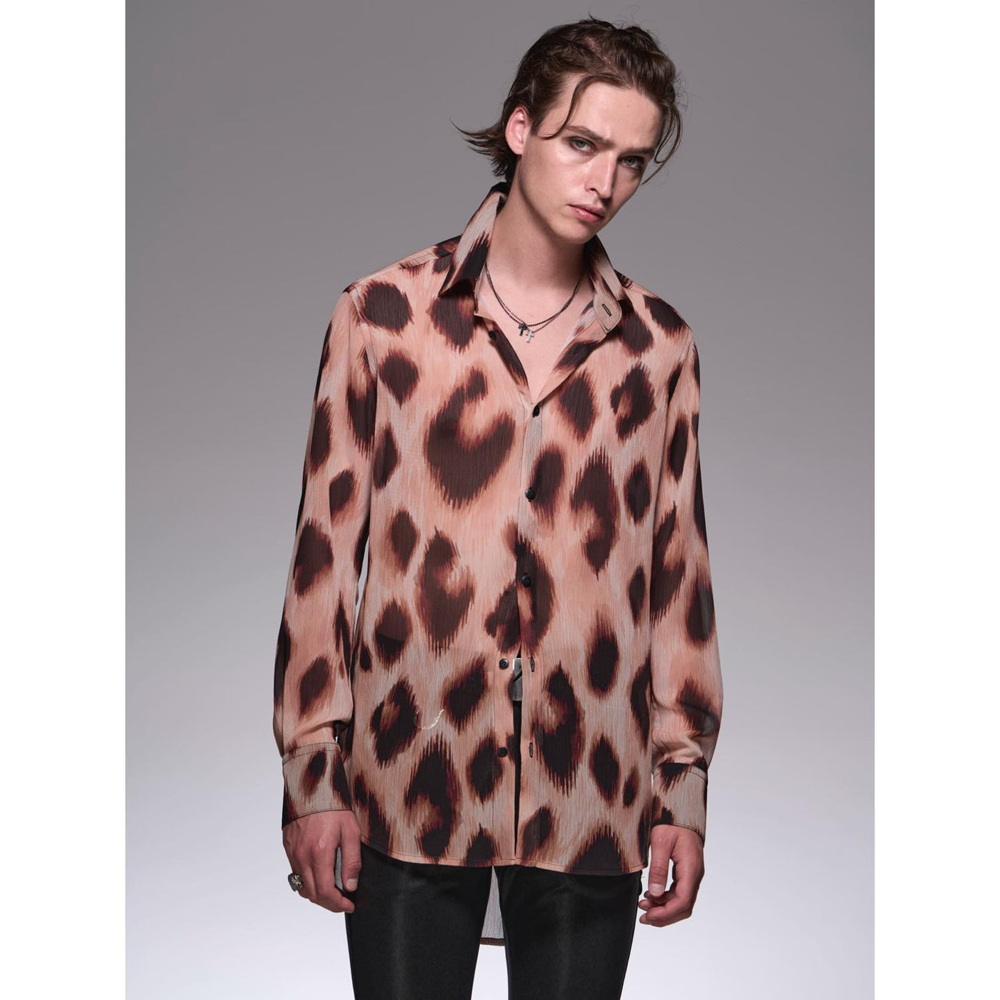 LeopardYOURYU Shirt / Black&Beige