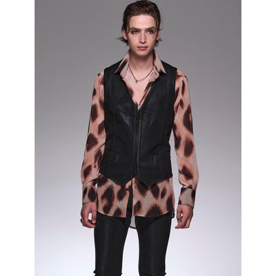 LeopardYOURYU Shirt / Black&Beige