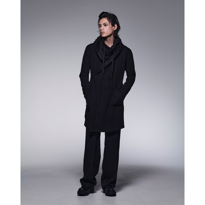 kiryuyrik(キリュウキリュウ)Heat Tech Jersey Wrap Cardigan / Black