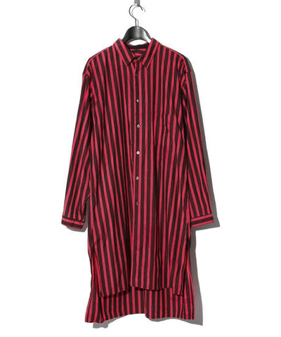 Striped long shirt / RED/BLACK