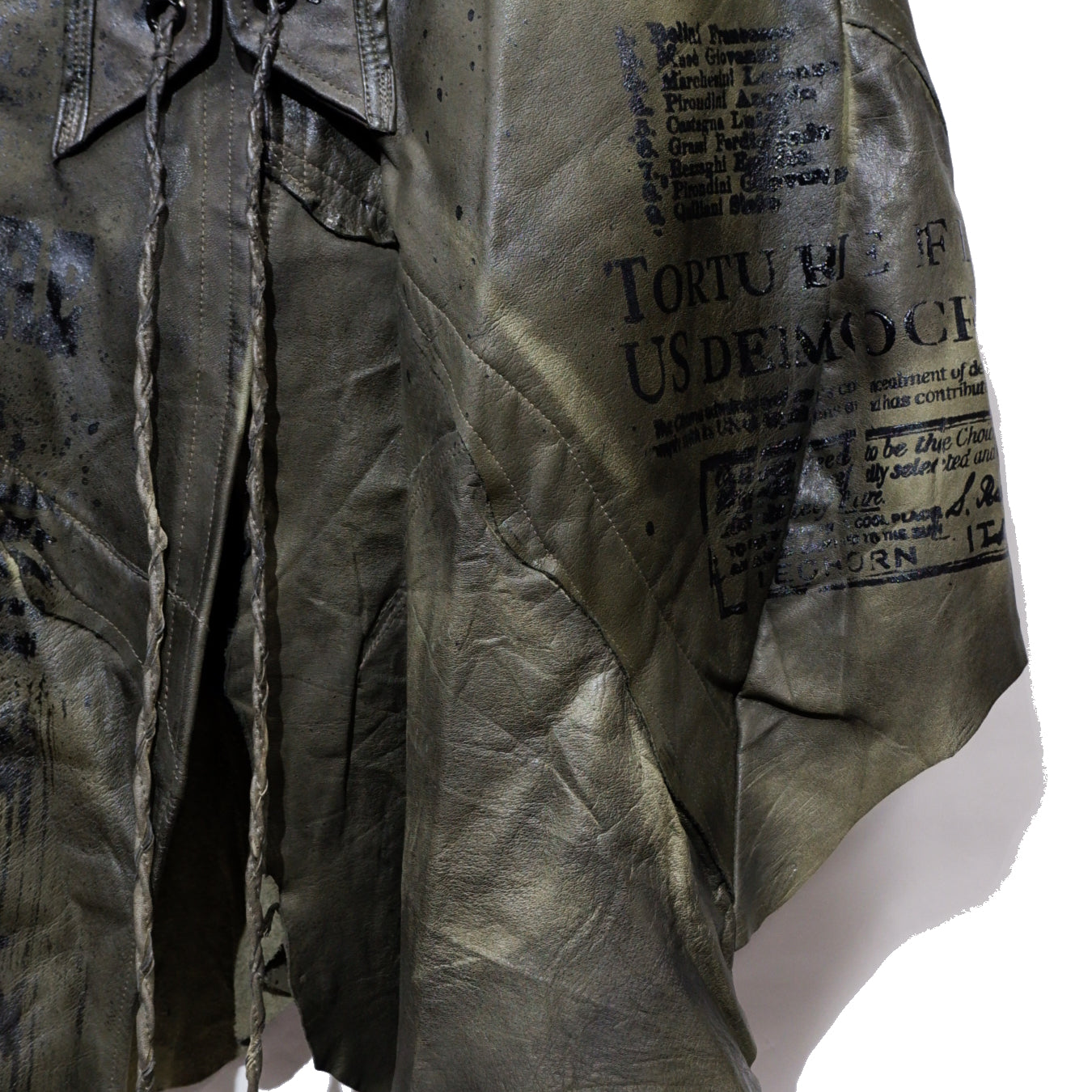 Shohei Takamiya Coating Leather Military Long Vest / KHAKI – ANRE