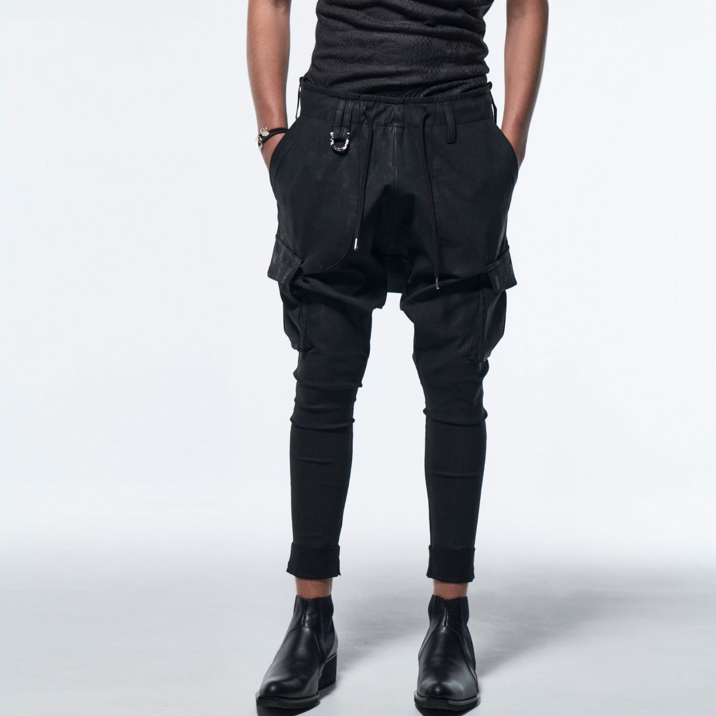 CoatingHighTentionJerseySarouelEasyCargoPants / Black