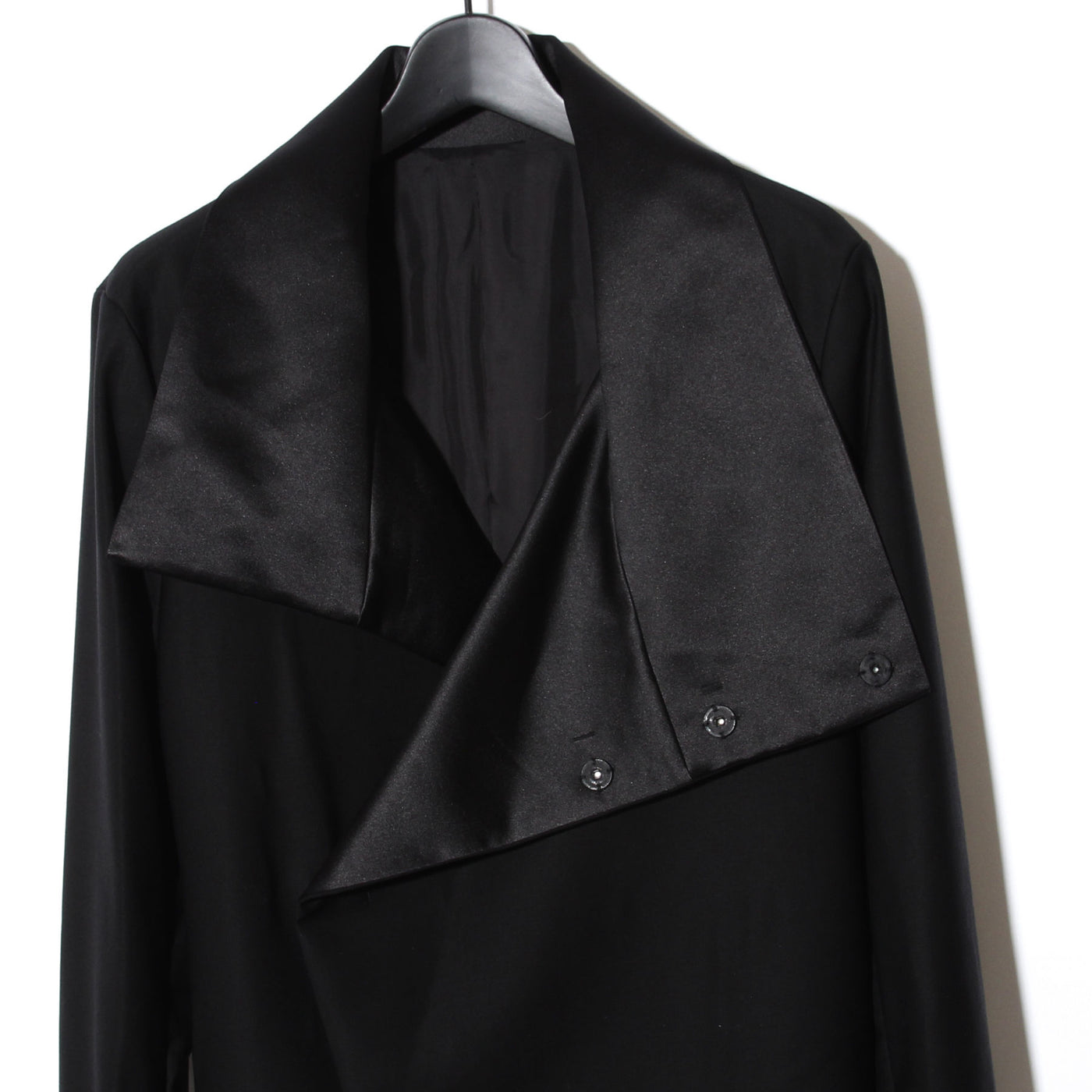 Black tuxedo cross High color wrap Coat / BLACK