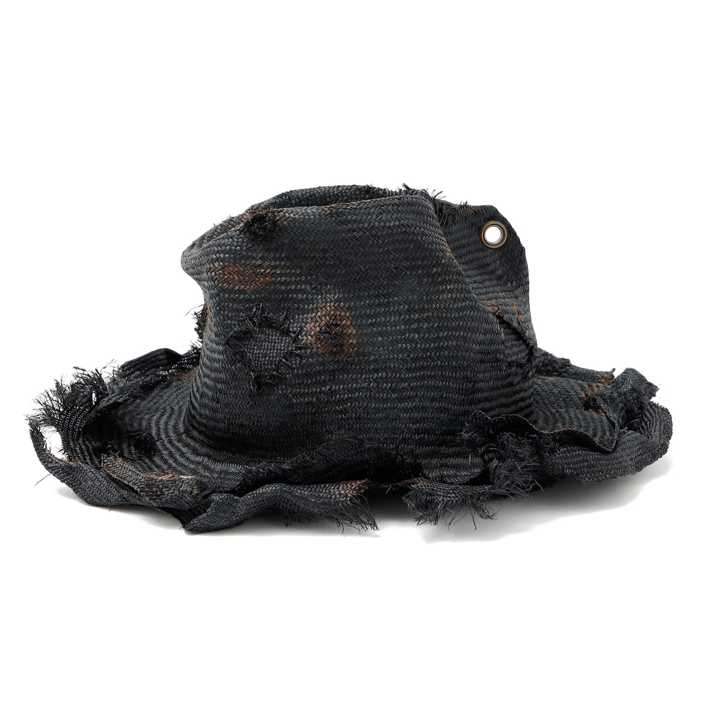 Damege&Burned Double Sisol Eyelet Hat / BLACK